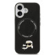 Juodas dėklas Apple iPhone 17 telefonui "Karl Lagerfeld PU Karl and Choupette Heads Pins MagSafe Case"