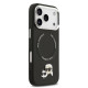 Juodas dėklas Apple iPhone 17 Pro telefonui "Karl Lagerfeld PU Karl and Choupette Heads Pins MagSafe Case"