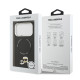 Juodas dėklas Apple iPhone 17 Pro telefonui "Karl Lagerfeld PU Karl and Choupette Heads Pins MagSafe Case"