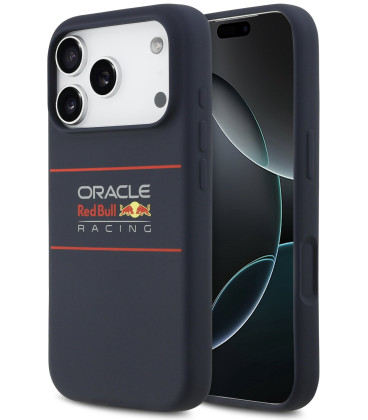 Mėlynas dėklas Apple iPhone 17 Pro Max telefonui "Red Bull Silicone Horizontal Logo MagSafe Case