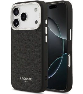 Juodas dėklas Apple iPhone 17 Pro telefonui "Lacoste PU Leather Champs Elysees MagSafe Case"