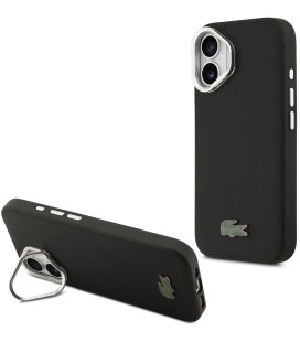 Juodas dėklas Apple iPhone 17 telefonui "Lacoste Iconic Petit Pique Camera Stand MagSafe Case"