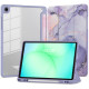 Violetinis atverčiamas dėklas Samsung Galaxy Tab A9 Plus / A11 Plus 11.0 planšetei "Tech-Protect SC Pen Hybrid Marble"