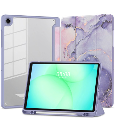 Violetinis atverčiamas dėklas Samsung Galaxy Tab A9 Plus / A11 Plus 11.0 planšetei "Tech-Protect SC Pen Hybrid Marble"