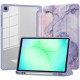 Violetinis atverčiamas dėklas Samsung Galaxy Tab A9 / A11 8.7 planšetei "Tech-Protect SC Pen Hybrid Marble"