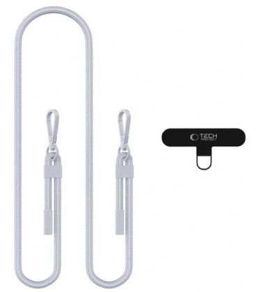 Pilkas dirželis per / ant peties telefonui "Tech-Protect C5SE Rope Crossbody"