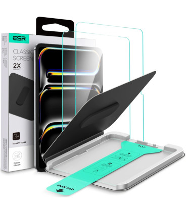 Apsauginis grūdintas stiklas Apple iPad Pro 11” 5 / 6 / 2024-2025 planšetei "ESR Ultrafit TG 2-Pack"