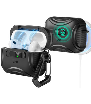 Juodas dėklas Apple Airpods Pro 3 ausinėms "ESR Cyber Flicklock Magsafe"