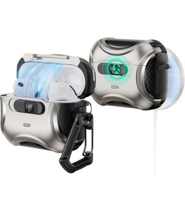 Pilkas dėklas Apple Airpods Pro 3 ausinėms "ESR Cyber Flicklock Magsafe"