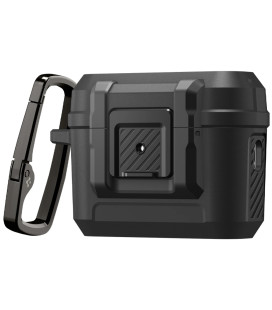 Matinis juodas dėklas Apple Airpods Pro 3 ausinėms "Spigen Lock Fit"