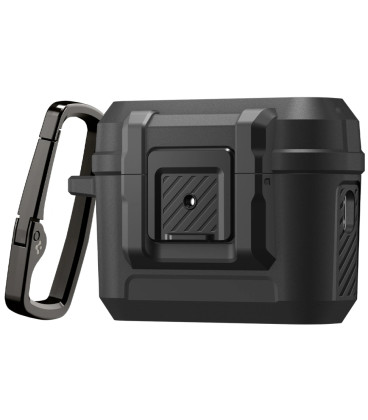 Matinis juodas dėklas Apple Airpods Pro 3 ausinėms "Spigen Lock Fit"