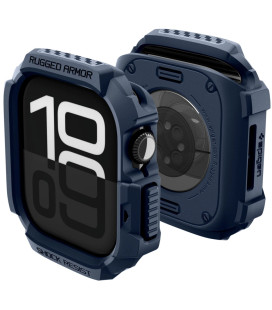 Mėlynas dėklas Apple Watch 10 / 11 (42 mm) laikrodžiui "Spigen Rugged Armor V2"