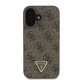 Rudas dėklas Apple iPhone 16 telefonui "Guess PU 4G Strass Triangle Metal Logo Case + Crossbody Strap"