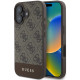Rudas dėklas Apple iPhone 16 telefonui "Guess PU 4G Stripe Case"
