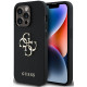 Juodas dėklas Apple iPhone 13 Pro telefonui "Guess PU Grained 4G Metal Logo Case"