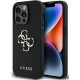 Juodas dėklas Apple iPhone 14 Pro telefonui "Guess PU Grained 4G Metal Logo Case"