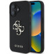 Juodas dėklas Apple iPhone 16 telefonui "Guess PU Grained 4G Metal Logo Case"
