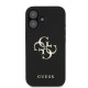 Juodas dėklas Apple iPhone 16 telefonui "Guess PU Grained 4G Metal Logo Case"