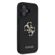 Juodas dėklas Apple iPhone 16 telefonui "Guess PU Grained 4G Metal Logo Case"