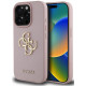 Rožinis dėklas Apple iPhone 15 Pro telefonui "Guess PU Grained 4G Metal Logo Case"