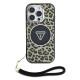 Rudas dėklas Apple iPhone 16 Pro telefonui "Guess IML Leopard Triangle Logo Strap MagSafe Case"