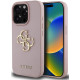 Rožinis dėklas Apple iPhone 15 Pro Max telefonui "Guess PU Grained 4G Metal Logo Case"