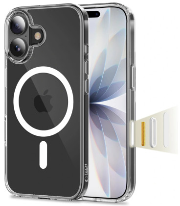 Skaidrus dėklas Apple iPhone 17 telefonui "Tech-Protect Flexair Hybrid CC Magsafe"