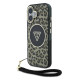 Rudas dėklas Apple iPhone 16 telefonui "Guess IML Leopard Triangle Logo Strap MagSafe Case"