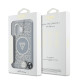 Rudas dėklas Apple iPhone 16 telefonui "Guess IML Leopard Triangle Logo Strap MagSafe Case"