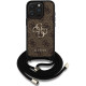 Rudas dėklas Apple iPhone 15 Pro Max telefonui "Guess PU 4G Metal Logo Crossbody Strap Case"