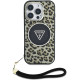 Rudas dėklas Apple iPhone 16 Pro Max telefonui "Guess IML Leopard Triangle Logo Strap MagSafe Case"