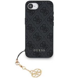 Pilkas dėklas Apple iPhone 16E telefonui "Guess 4G Charm Case"