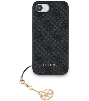 Pilkas dėklas Apple iPhone 16E telefonui "Guess 4G Charm Case"