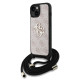 Rožinis dėklas Apple iPhone 15 telefonui "Guess PU 4G Metal Logo Crossbody Strap Case"