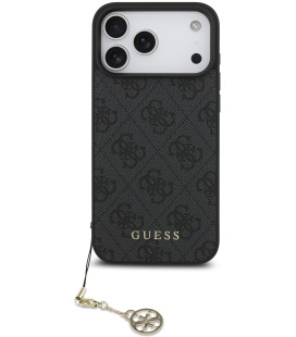Pilkas dėklas Apple iPhone 17 Pro Max telefonui "Guess 4G Charm Case"