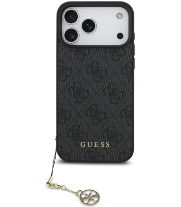 Pilkas dėklas Apple iPhone 17 Pro Max telefonui "Guess 4G Charm Case"