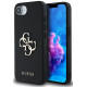 Juodas dėklas Apple iPhone 16E / 17E telefonui "Guess PU Grained 4G Metal Logo Case"