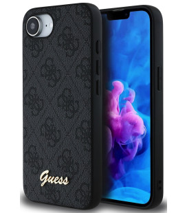 Juodas dėklas Apple iPhone 16E telefonui "Guess 4G Script Logo MagSafe Case"