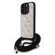Rožinis dėklas Apple iPhone 16 Pro Max telefonui "Guess PU 4G Metal Logo Crossbody Strap Case"