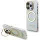 Skaidrus dėklas Apple iPhone 15 Pro Max telefonui "Guess IML Gold Outline Stand Camera Frame MagSafe Case"