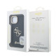 Juodas dėklas Apple iPhone 13 telefonui "Guess PU Grained 4G Logo Stand Camera Frame Case"