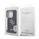 Juodas dėklas Apple iPhone 15 Pro telefonui "Guess PU Grained 4G Logo Stand Camera Frame Case"
