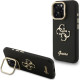 Juodas dėklas Apple iPhone 15 Pro Max telefonui "Guess PU Grained 4G Logo Stand Camera Frame Case"