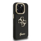 Juodas dėklas Apple iPhone 15 Pro Max telefonui "Guess PU Grained 4G Logo Stand Camera Frame Case"