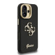 Juodas dėklas Apple iPhone 16 telefonui "Guess PU Grained 4G Logo Stand Camera Frame Case"
