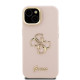 Rožinis dėklas Apple iPhone 13 telefonui "Guess PU Grained 4G Logo Stand Camera Frame Case"