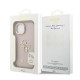Rožinis dėklas Apple iPhone 15 telefonui "Guess PU Grained 4G Logo Stand Camera Frame Case"