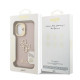 Rožinis dėklas Apple iPhone 16 telefonui "Guess PU Grained 4G Logo Stand Camera Frame Case"