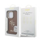Rudas dėklas Apple iPhone 15 Pro Max telefonui "Guess PU Grained 4G Logo Stand Camera Frame Case"