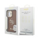 Rudas dėklas Apple iPhone 16 telefonui "Guess PU Grained 4G Logo Stand Camera Frame Case"